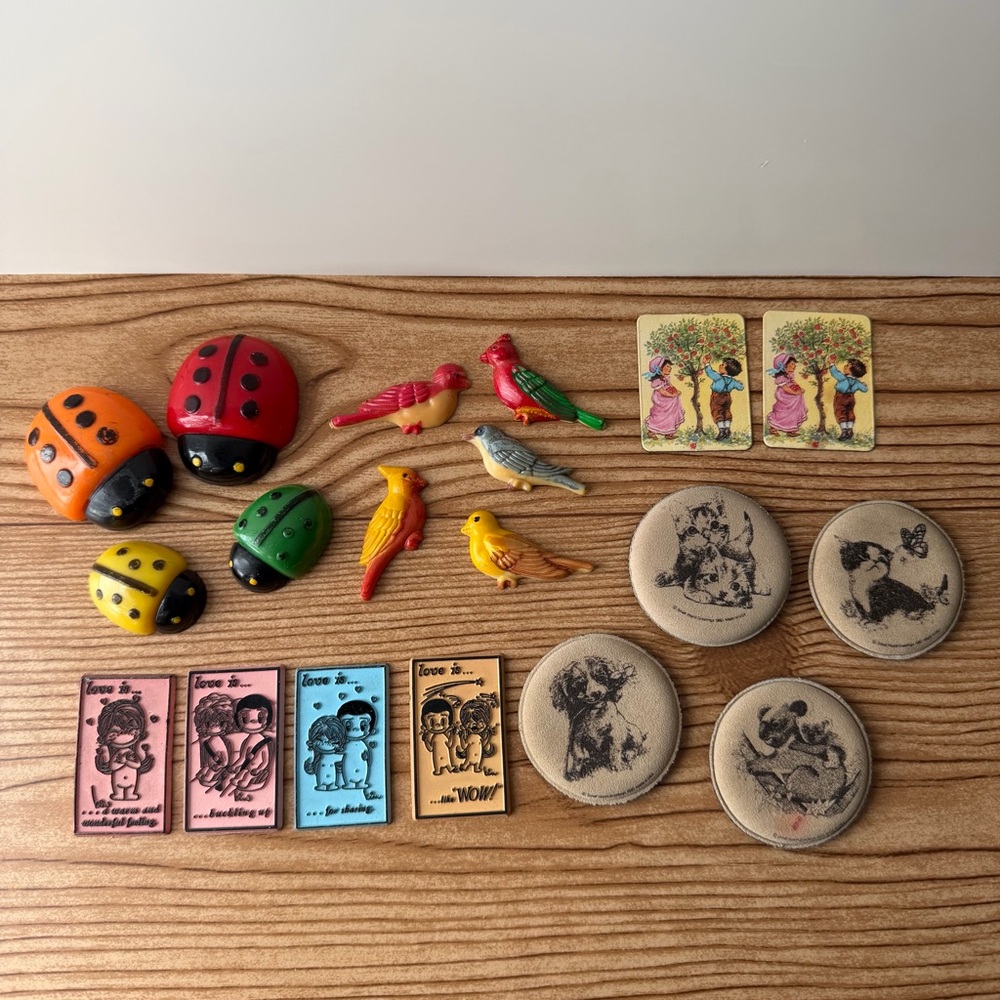 Lot Of Vintage Magnets - Birds, Ladybugs, Animals & Kim Casali Los Angeles Times - Picture 1 of 16